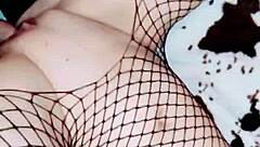 Mature skinny woman tells muscular man, we're filming our amateur porno together now.