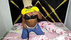 Horny Curvy Ebony Girl Masturbating Her Big Ass And Having Fun