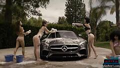 Ever Wonder How Playboy Babes In Bikinis Make Washing A Mercedes AMG GT So Tempting Outdoors?