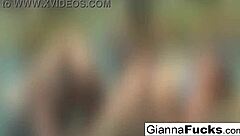 What happens when big-boobed Gianna joins two studs for an interracial poolside threeway full of hardcore fucking.