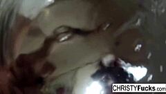 Gorgeous Christy Mack Shows Off Her Big Tits and Tattoo in a Horny Makeup Room Bath Behind-the-Scenes