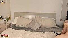 Chyna - Tattoo Pale Sexy And Tiny 18+ Slut Shows Off Her Brand New Boobs And Takes Huge White Cock Latina Casting