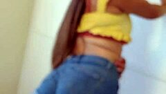 check out this young 18yo thick latina teen with braces stripping and rubbing her pretty pink pussy