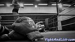 Hey, watch this petite Euro babe wrestling and catfighting with a busty lesbian in a close-up amateur fight