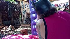 I tore open the pussy of my stepdaughter sex toy in this amateur anal outdoor play.