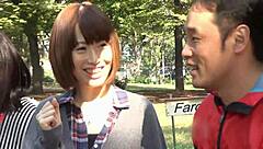 hot japanese game features double couples fucking missionary and cowgirl in boat then creampie in car