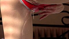 Wet and Pissy Streams with Victoria Daniels Using Dildo in Solo Masturbation