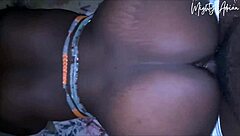 this amateur ebony teen with big ass gets her tight pussy fucked rough by huge black cock in bed. creampie drips out after intense doggystyle orgasm.