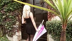 The slutty blonde Michelle Thorne rocked high heels and lingerie while getting fucked hard in doggystyle with a monster cock.