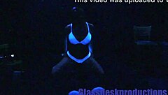 scarlett johnson hints at rough creampie in blacklight fetish solo with virgin tears
