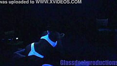 scarlett johnson hints at rough creampie in blacklight fetish solo with virgin tears