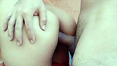 Bold anal pounding for sexy maid in outdoor backyard session