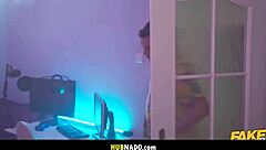 steve looked into the athletic brunette with big tits and bubble butt wearing dress, heels, stockings, tattoo in pov