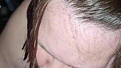 the grandmother offered a blowjob in a casual encounter, focusing on the milf's ass during the moment