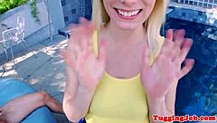 Can Beautiful Teen Resist Tugging And Sucking Outdoors?