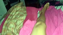 i'm in bed with this busty blonde trans milf, she sucks my cock deepthroat style, then begs me to fuck her missionary on sunday