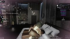 White bitch takes on big black cock in Roblox condo scene