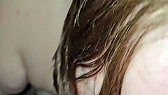 the grandmother offered a blowjob in a casual encounter, focusing on the milf's ass during the moment