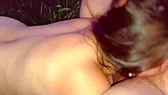 I watch these slut wives get hot and start fucking in the forest