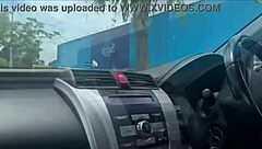 Stop it, I'm waiting for my wife - but why is this milf jerking off my big cock in the parking lot?