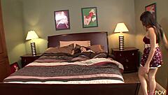 Horny lesbian chick dives into eating her busty friend's pussy. They switch to scissoring and 69 position fucking