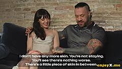 Tattooed Guy Pounds Brunette's Shaved Pussy in Hardcore Ride with Rimming and Sucking