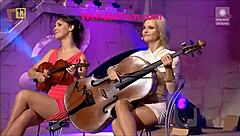 You won't believe these violinists flashing upskirt oops during their live performance