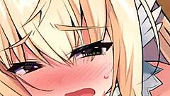 Leona explores wild hentai scenes in her game world