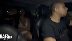 This Brazilian mature with big ass and tits drags the hot morena into the car for blowjob and cumshot facial in amateur action.