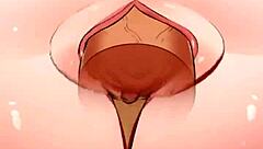 Leona explores wild hentai scenes in her game world