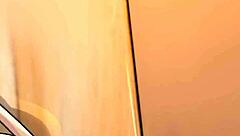 Leona explores wild hentai scenes in her game world