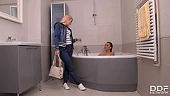 I feel so aroused watching bathtime babes nesty and tiffany doll in explosive lesbian sex and orgasms.