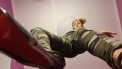 why are you on your knees, jerking off under the bill and eating your own cum like a slut?