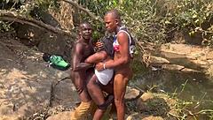 hey, we almost got caught by those fulanis while fucking sideways in the riverside bush - that quickie with the big black cock was intense!