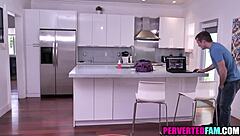 step aunt caught him watching her shaved pussy and pierced nipples in hardcore milf action