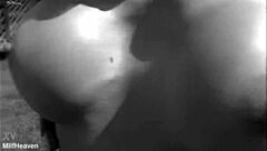 shannon and shi ended up with cum covering their big tits after the intense session on the bed in lingerie and fishnets.