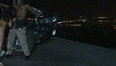 hey, check out this milf getting pounded by a monster cock outdoors under the night sky