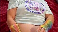 Hotwife Steffi dances seductively in lingerie with vibrator.