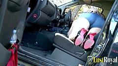 Redhead teen 18+ Lili Lou gets bent over for doggystyle fucking outdoor in missionary and cowgirl riding hardcore action