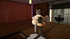 Hey, check out this wild furry cat using dildos for some intense cum inflation action! 🐱🍆💦