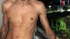 Who knew this naughty boy would jerk off right at the building window for everyone