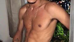 Who knew this naughty boy would jerk off right at the building window for everyone