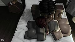 Come join this hot trio where the naughty blonde and redhead get bent over for doggystyle with big black cocks