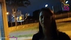 The busty black secretary gets caught sucking her lover's monster cock in the square during dinner break with big ass and tits action