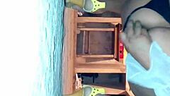 this shemale explores with a pepino in a casual solo session