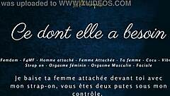 This French couple dives into femdom play with intense humiliation scenes. She takes control, making him submit completely in their European bedroom setup.