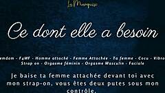 This French couple dives into femdom play with intense humiliation scenes. She takes control, making him submit completely in their European bedroom setup.