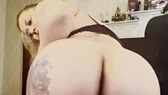 Busty blonde shows off her big natural tits in a sexy display.