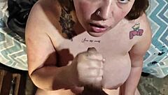 Oh man, sucking my boyfriend's cock for our anniversary, it's so fat and yummy