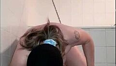 Esclave F In Hard Bondage Training With Dildo And Spanking Outdoors